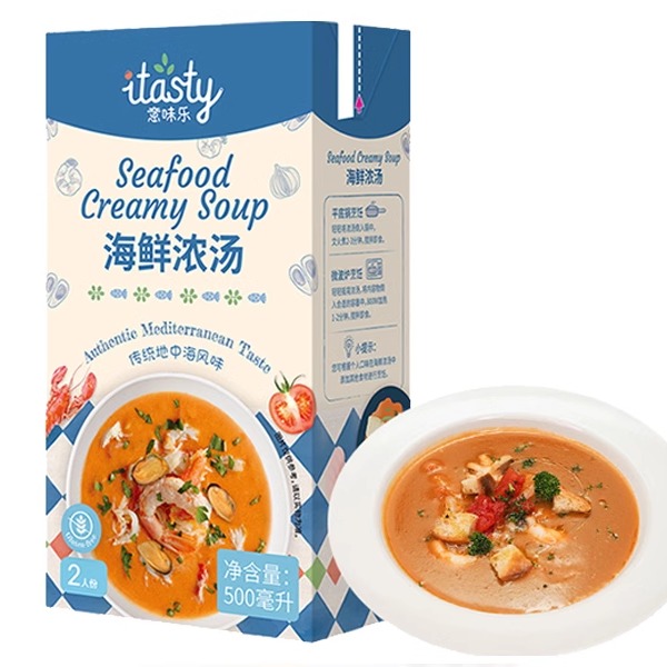 itasty意味乐海鲜浓汤500ml 西班牙进口传统地中海风味速食汤料
