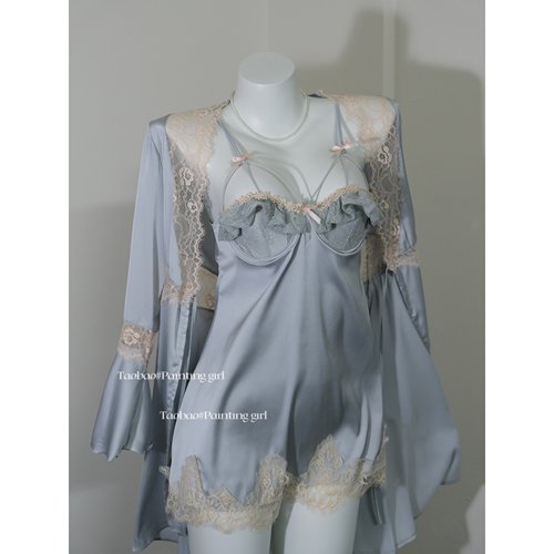 性感睡衣女冰丝吊带纯欲蕾丝睡裙