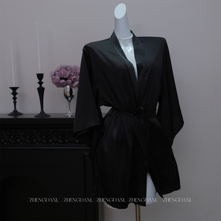 郑大嘻 性感女睡衣冰丝吊带蝴蝶睡衣外袍外套纯欲家居服 氛围缪斯