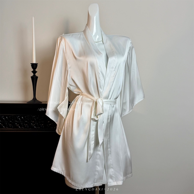 性感女睡衣冰丝外袍外套睡袍