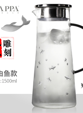 nappa欧式手工雕花冷水壶烧水玻璃 耐高温家用果汁柠檬凉水壶倒水