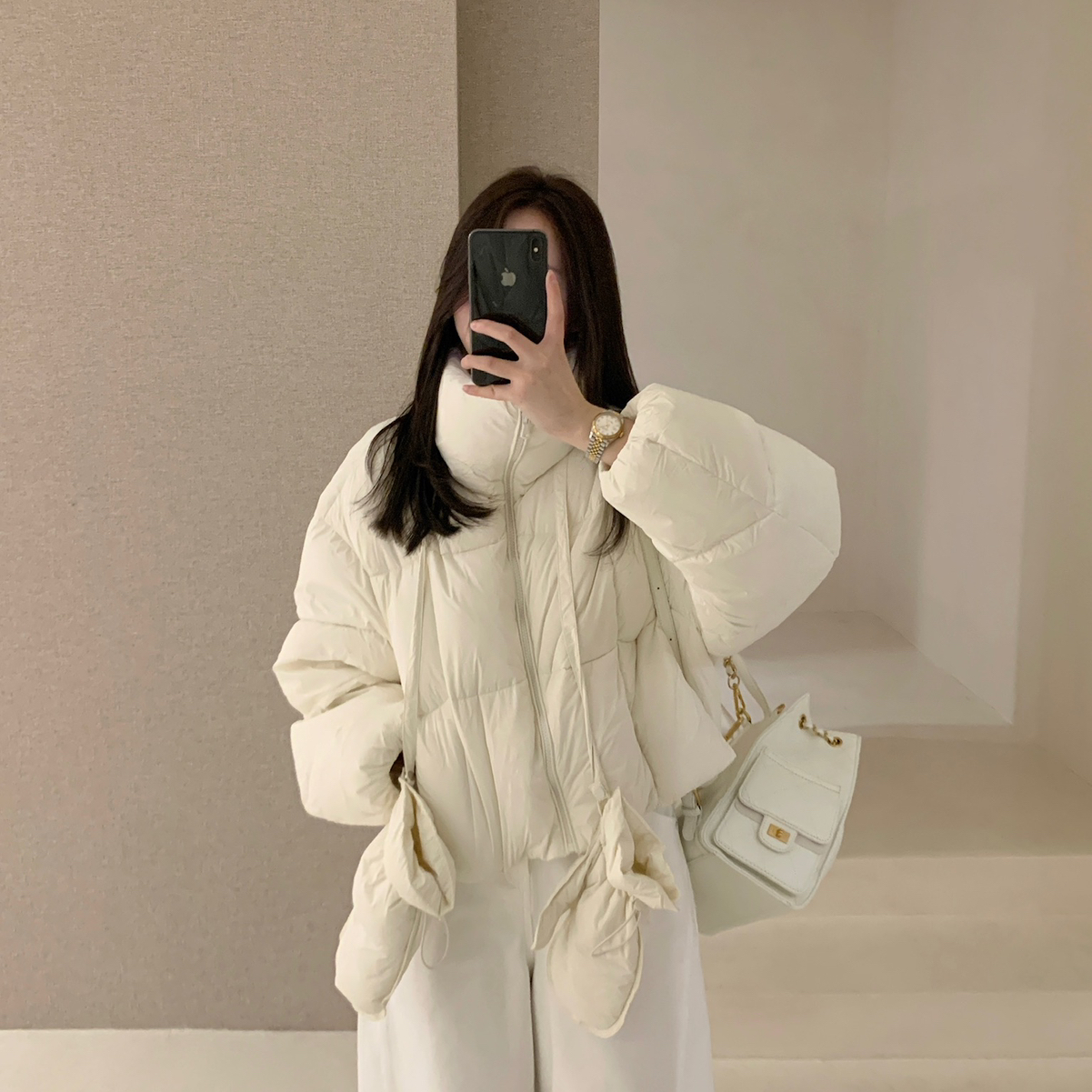 poisooo-暖羽绒服外套(配羽绒挂脖手套)(配挂脖羽绒手套)PSY9105