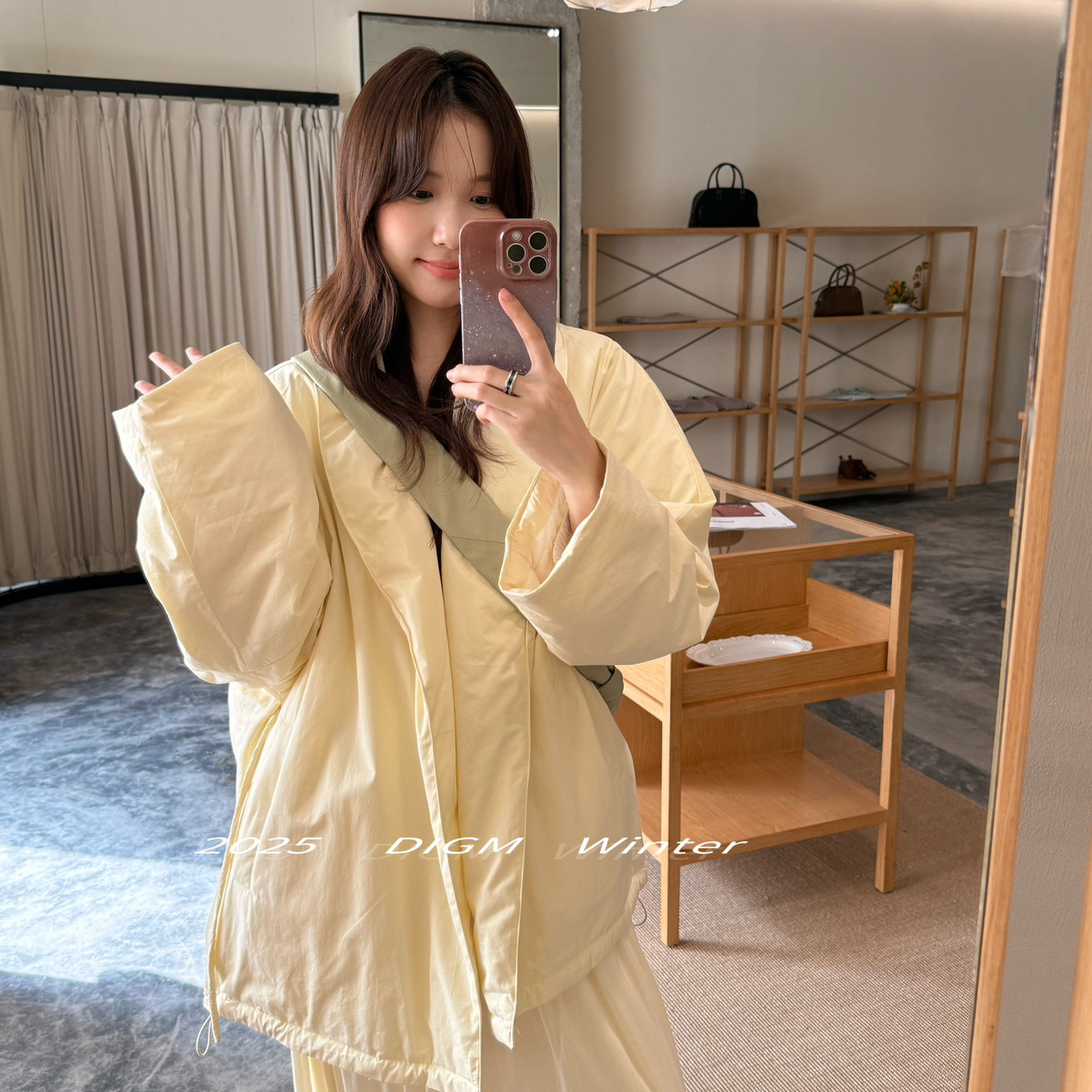 DIGM-上新韩版简约时尚百搭设计感V领宽松加厚保暖棉服外套A32129