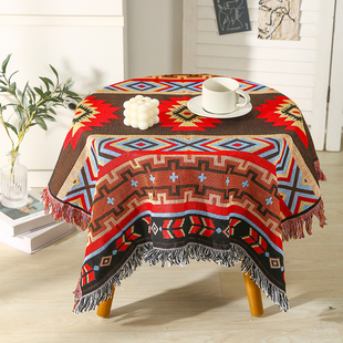 北欧几何桌布长方形桌四人六人桌圆桌茶几桌布防尘双面使用