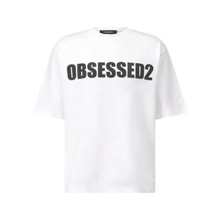 宽松印花白T恤休闲百搭基础款 Dsquared2男士 上衣