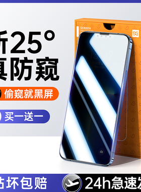 iPhone14/13防窥钢化膜苹果15Pro防窥膜14proMax防偷窥12手机膜Xs全屏11贴Plus保护por防尘ip15新款pmx防窥屏