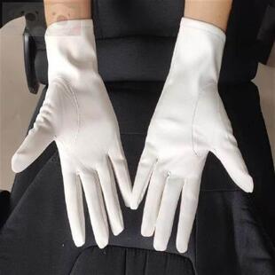 (皮白色手套男士表演礼仪皮加绒加厚保暖秋冬骑行开车女式白皮手
