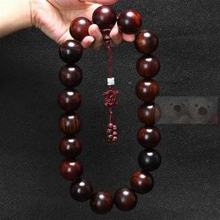 正宗天然老挝红酸枝手持念珠手串25mm30mm大佛珠车挂车载配饰