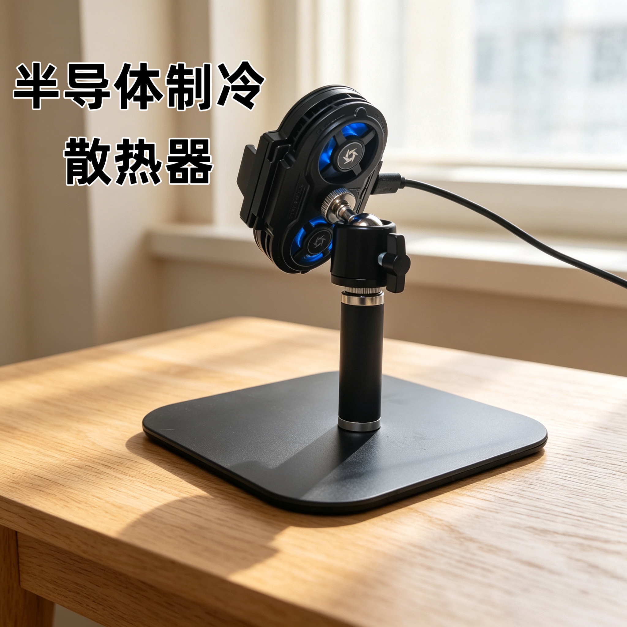 桌面金属支架手机直播散热器降温神器半导体制冷背夹一体玉器珠宝