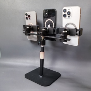 金属桌面手机架3机位直播支架三机位抖音支架多机位2机位拍照直播