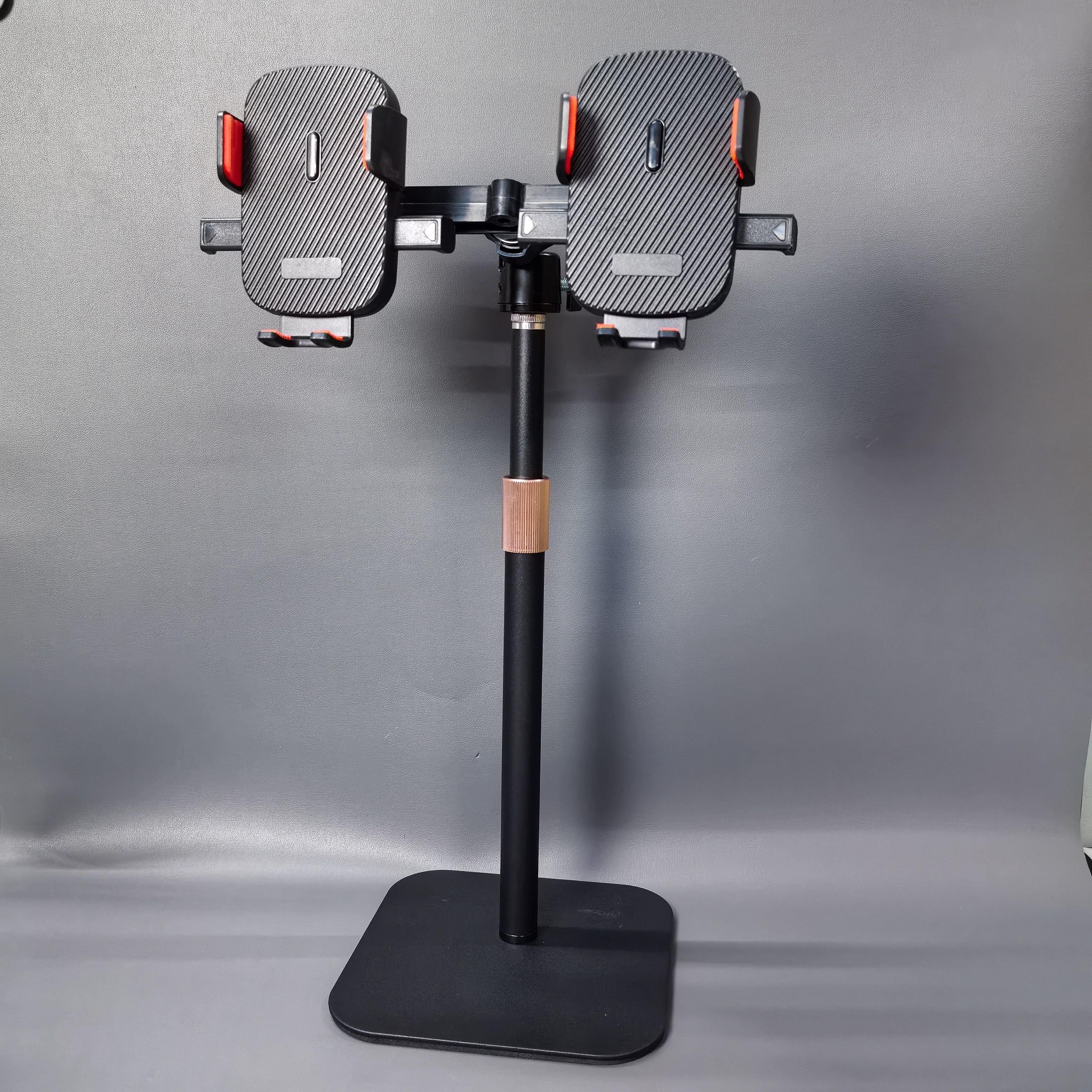 双机位多功能直播金属方盘桌面手机支架懒人专用主播支架调节俯拍