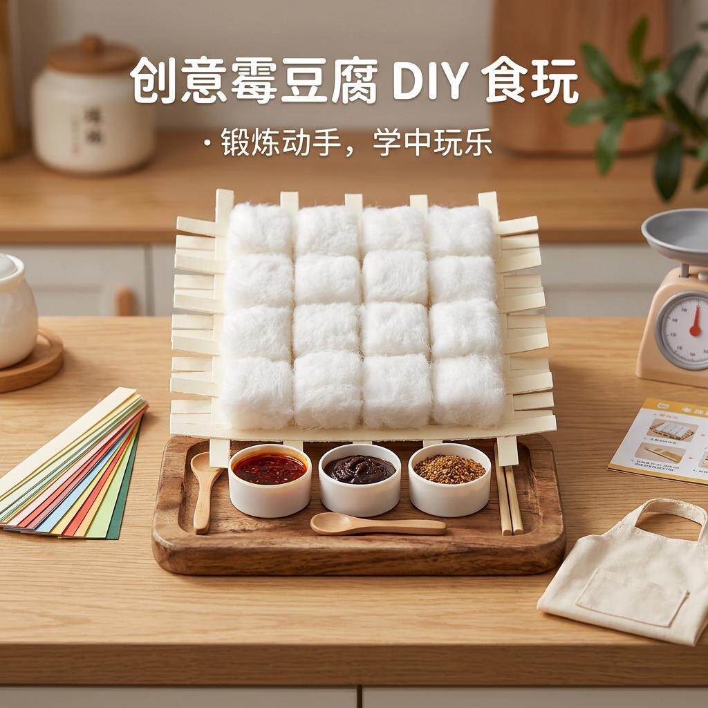 霉豆腐玩具女孩手工diy仿真食物模拟摆摊套组儿童扮家家酒小配件