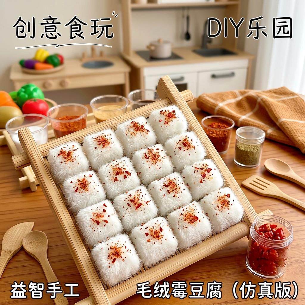 霉豆腐仿真玩具食物模型女生手工diy材料提升专注力益智互动游戏