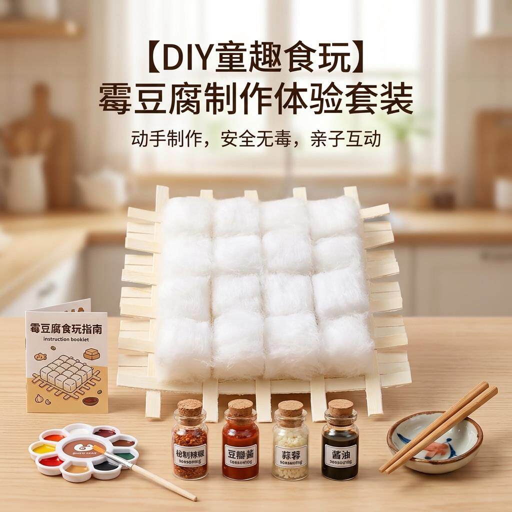 霉豆腐玩具套装女孩仿真食物模型模拟摆摊儿童扮家家酒小配件材料