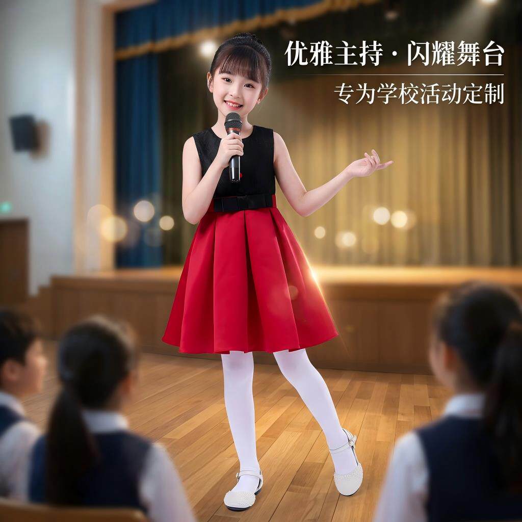 合唱团演出服儿童主持人服装幼儿新款六一节男女童学生朗诵表演服