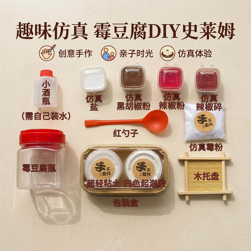 自制手工霉豆腐玩具儿童diy材料包专注力益智亲子互动游戏套装女