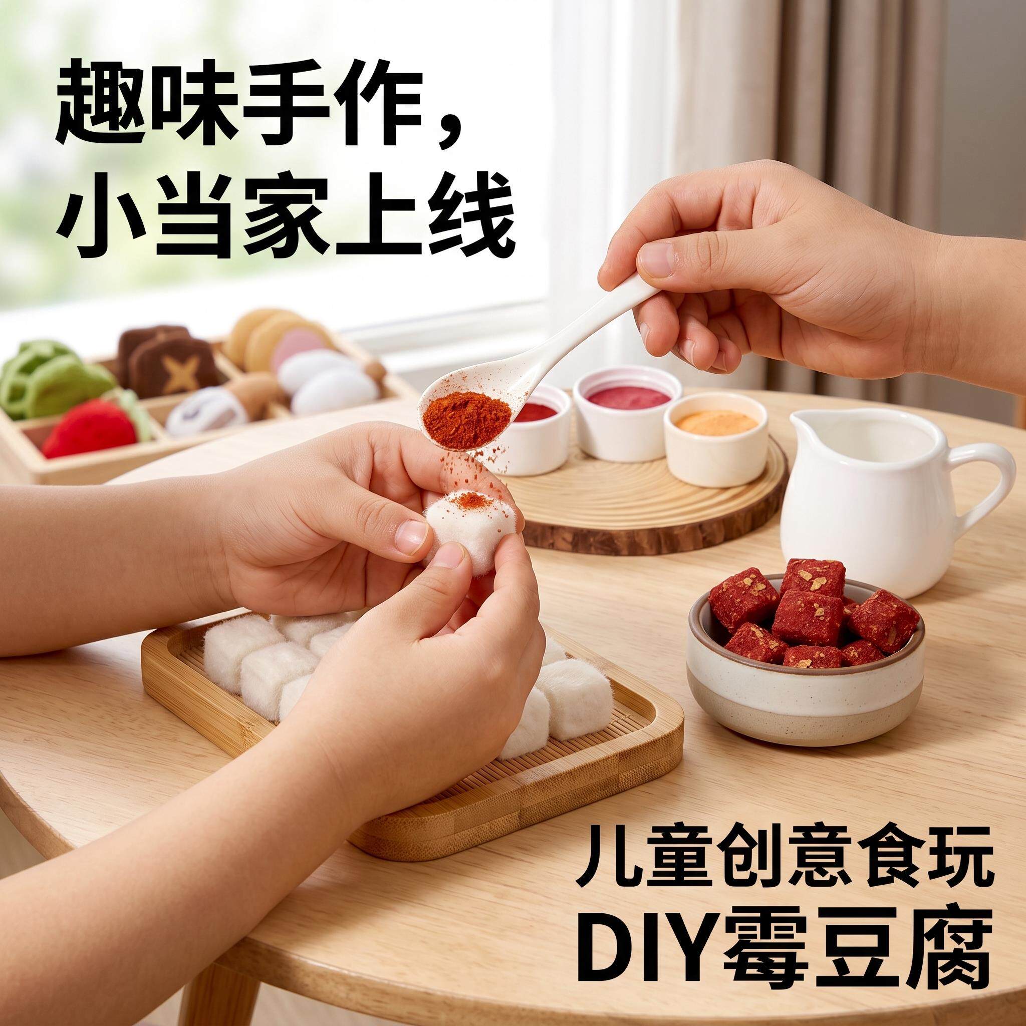 自制手工霉豆腐玩具女过家家解闷游戏亲子互动益智仿真食物材料包