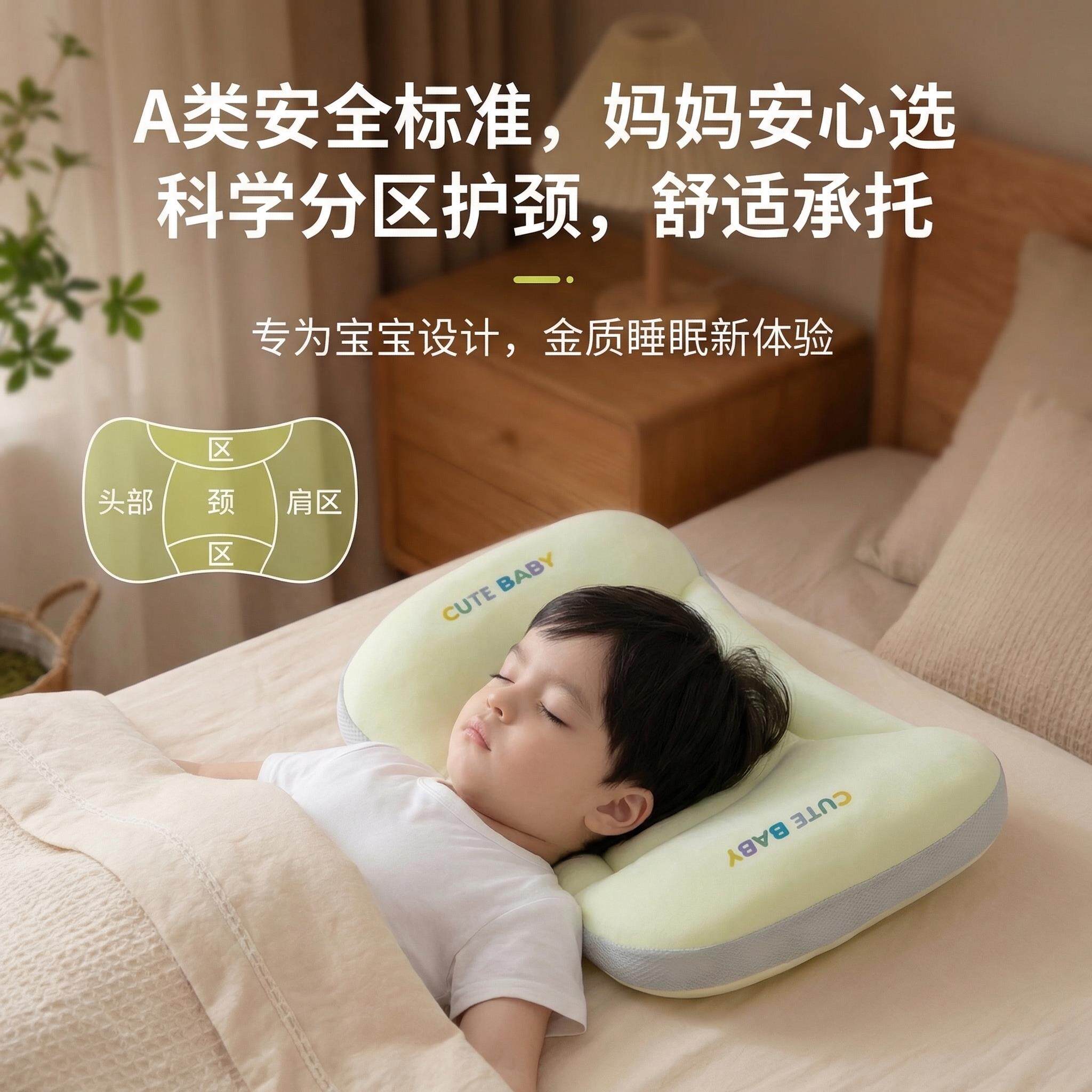 婴儿枕头6个月以上深度睡眠1到3岁幼儿园午睡枕夏季防出汗儿童