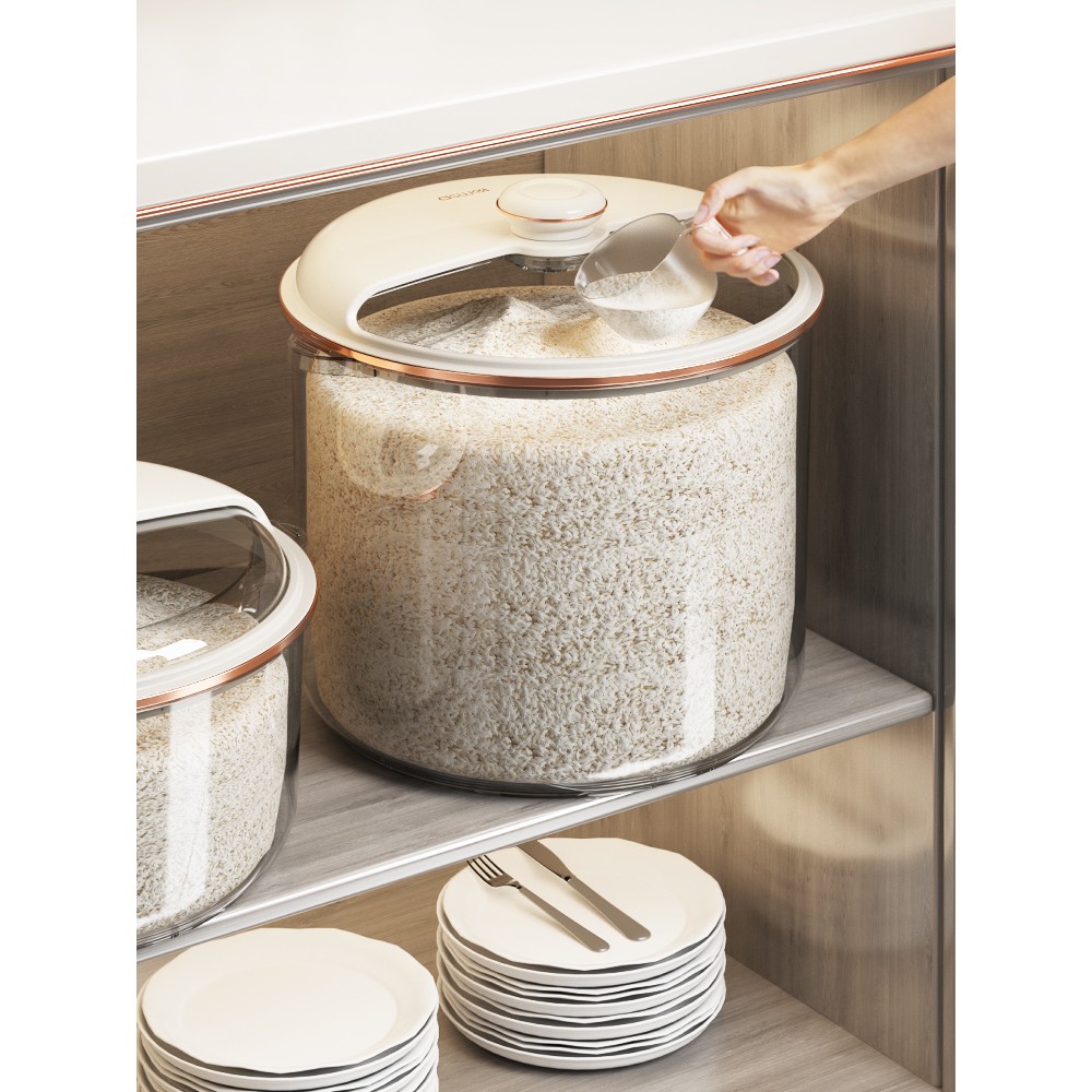 橱柜米桶家用防虫防潮密封储米箱米面杂粮罐储存器大米干粮收纳盒