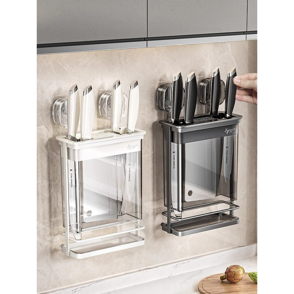 吸盘刀架置物架壁挂免打孔刀具收纳盒多功能厨房家用新款放菜刀架