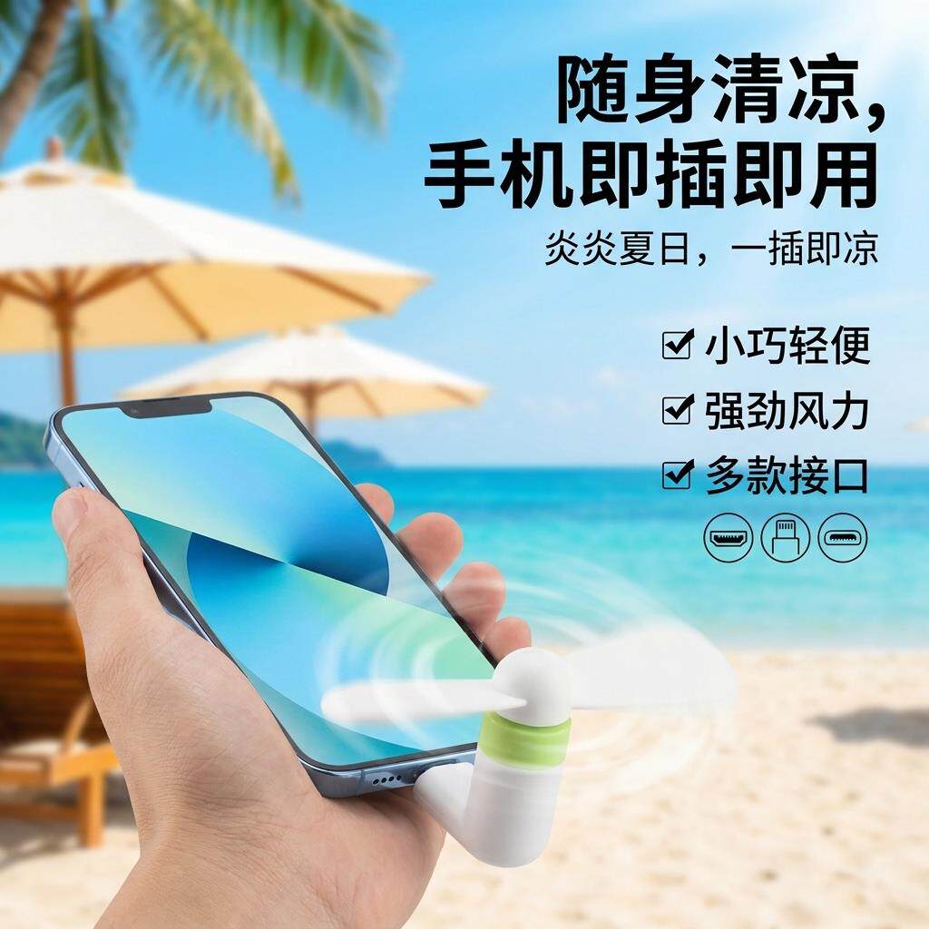小风扇便携式随身移动学生充电宝笔记本创意折叠迷你小型强力风扇