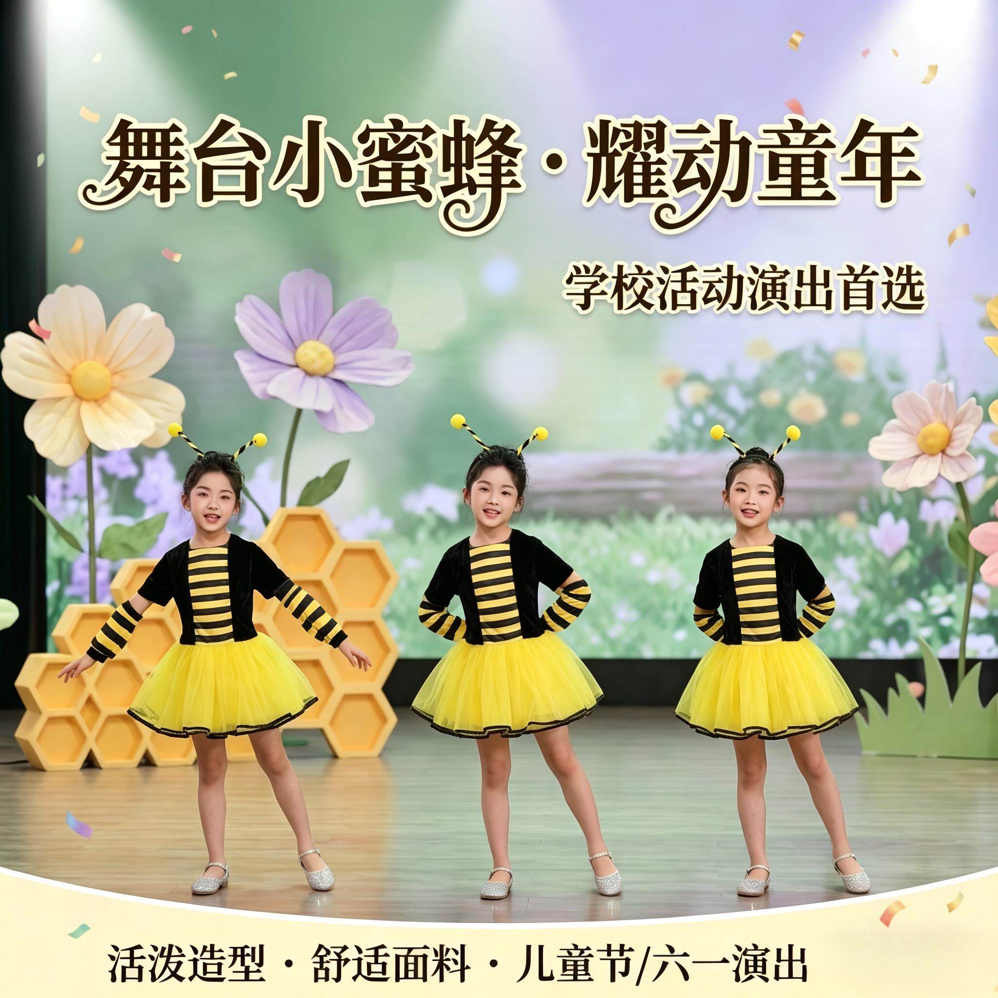 六一儿童演出服小蜜蜂表演服幼儿园舞蹈服2026新款动物装表演服装