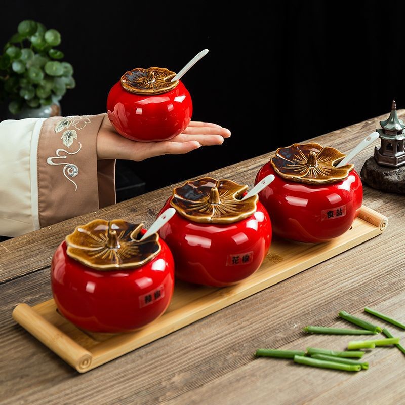 盐罐鸡精陶瓷调味罐调味罐辣椒油罐耐高温调味罐饭厅搬家送礼