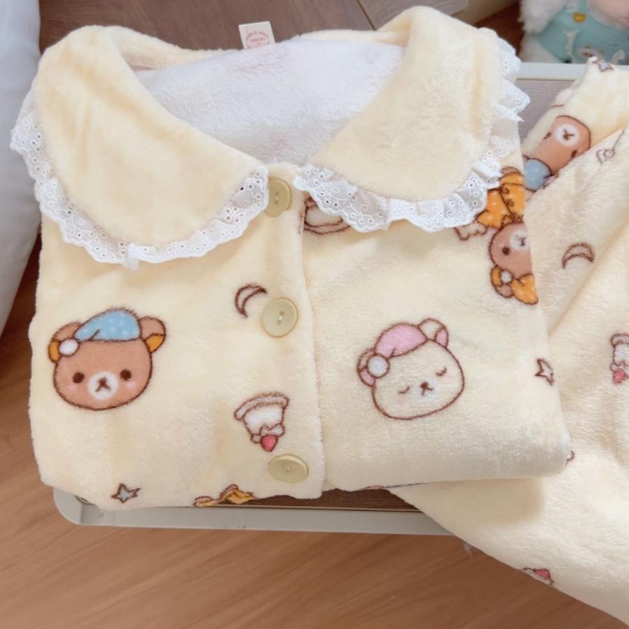 家居服女法兰绒可爱卡通睡衣