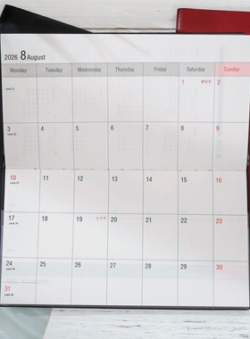 2026年月计划型日式手帐48K日程本A6日历本商务随身记事本可定制小号便携计划本时间管理随身本薄款笔记本子