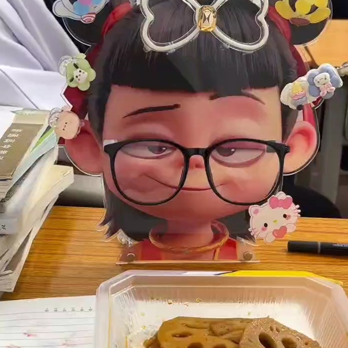 哪吒之魔童闹海新款周边立牌多功能哪吒眼镜架卡通亚克力桌面摆件