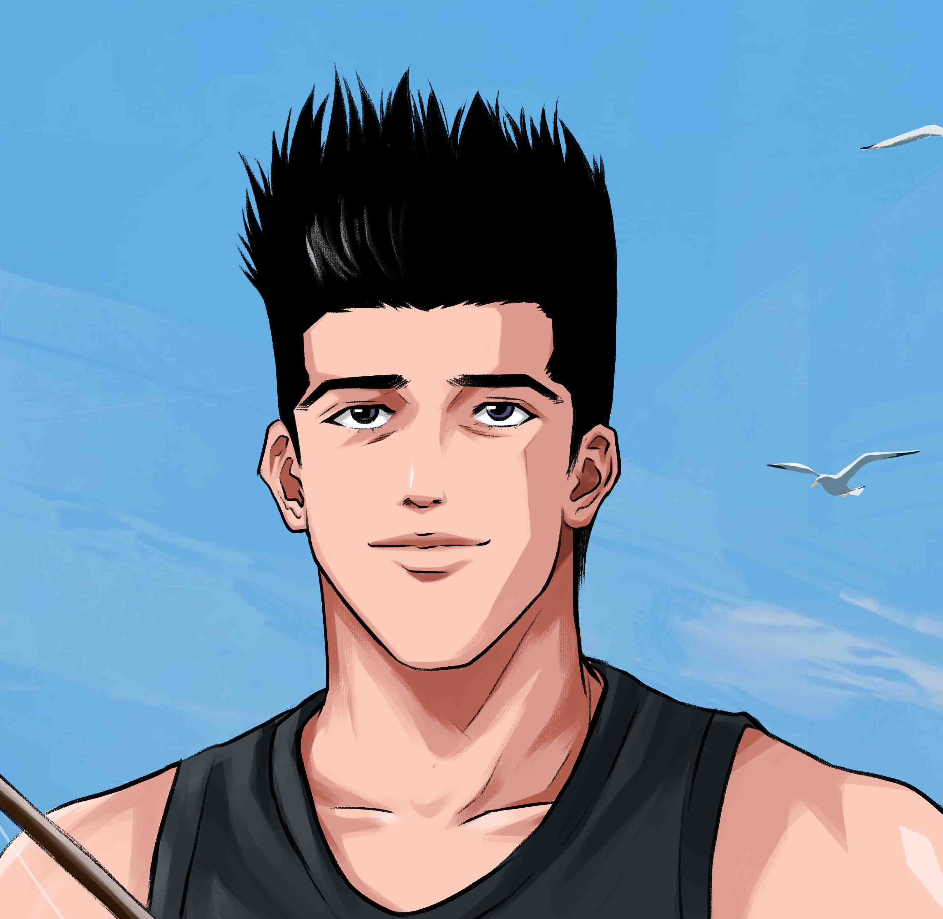 灌篮高手仙道钓鱼客厅卧室客厅玄关挂画背景画摆台礼物