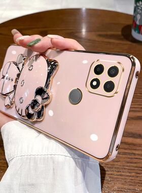 适用realmeV3手机壳realme真我V3保护5G硅胶套RMX2200全包防摔opporealmev软壳oppo潮oppov3女带镜子v35g支架