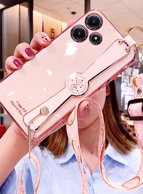 适用于红米note12R手机壳小米redmi12R腕带保护硅胶套5G斜挎挂绳redminote全包防摔软壳23076RA4BC女创意r5g
