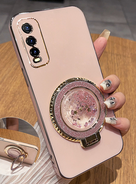 适用vivoy30手机壳vivo保护y30g标准版活力硅胶套V2034A全包2036防摔voy软壳voviy女Y302021高级感带支架流沙