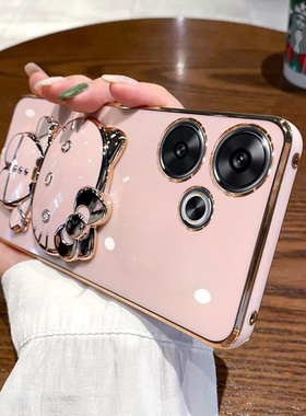 适用于红米note13R手机壳小米redminote13rpro保护硅胶套5G全包防摔redmi软新款r带镜子支架pro女rpor可爱r5g