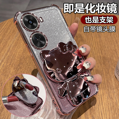 适用华为nova11se手机壳nove11es保护硅胶套BON一AL00带镜头膜全包防摔透明软女支架note新款镜子e可爱高颜值