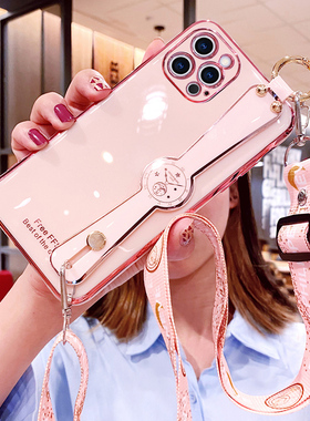 适用苹果13手机壳iPhone13Pro腕带Max保护硅胶套mini斜挎挂绳13p全包防摔promax软壳pm女潮ip十三迷你por时尚