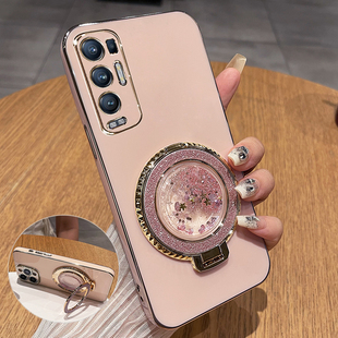 适用opporeno5pro十手机壳reno5por保护oppo硅胶套5G全包PEGM00防摔软reon5女55g带支架PDSM新款PDRM加流沙高