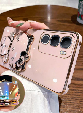 适用vivoy50手机壳vivo保护y50m硅胶套y50i全包y50s防摔y50e软带支架V2443A镜子s5g女m5g新款5g可爱505g卡通y