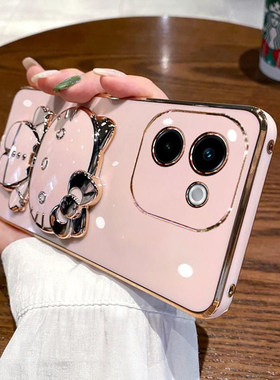 适用vivoy200手机壳vivo保护y200GT硅胶套十镜头全包V2343A防摔voviy软voy新款女带支架曲屏加镜子可爱卡通高