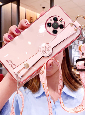 适用华为mate40E手机壳mete40e保护硅胶套m40e腕带斜挎挂绳OCE一AN50全包防摔10软壳meta外壳mt女潮牌e5g网红