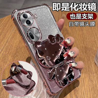 适用opporeno11手机壳reno11pro保护oppo硅胶套5G自带镜头膜全包防摔PJH110透明软por女115g支架reon新款PJJ