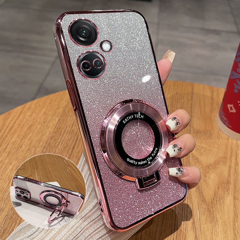 OPPOK11x闪粉透明带支架保护套