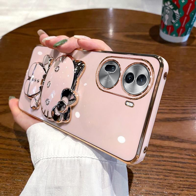 适用opporeno11手机壳reno11pro保护oppo硅胶套5G全包opporeon防摔opopreno软壳por女115g带镜子支架reon可爱