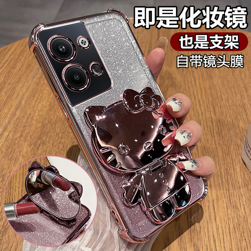 适用opporeno9手机壳reno9pro保护oppo硅胶套5G带镜头膜全包PHM110气囊防摔透明por软壳新款PGX女95g支架镜子