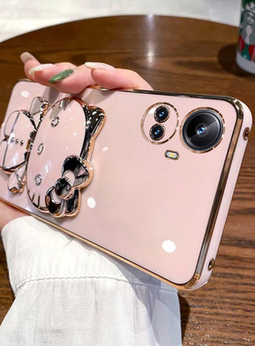 适用真我10pro十手机壳realme10por保护5G硅胶套RMX3687全包3615防摔3663软壳oppo带镜子reaime女加支架可爱