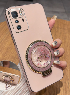 适用于米note10pro手机壳小米redminote10保护硅胶套5G全包防摔redmi软壳por女带支架105g新款流沙送钢化膜