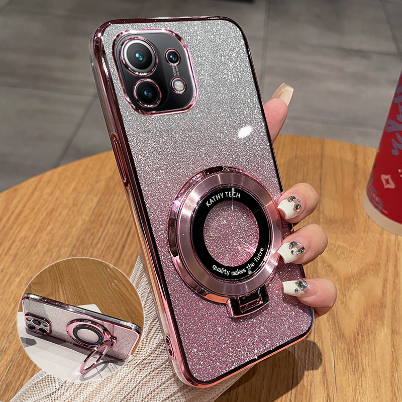 适用于小米11青春版手机壳mi11lite活力板保护LE硅胶套xiaomi全包防摔透明软壳女创意十一高级感带支架ne新款