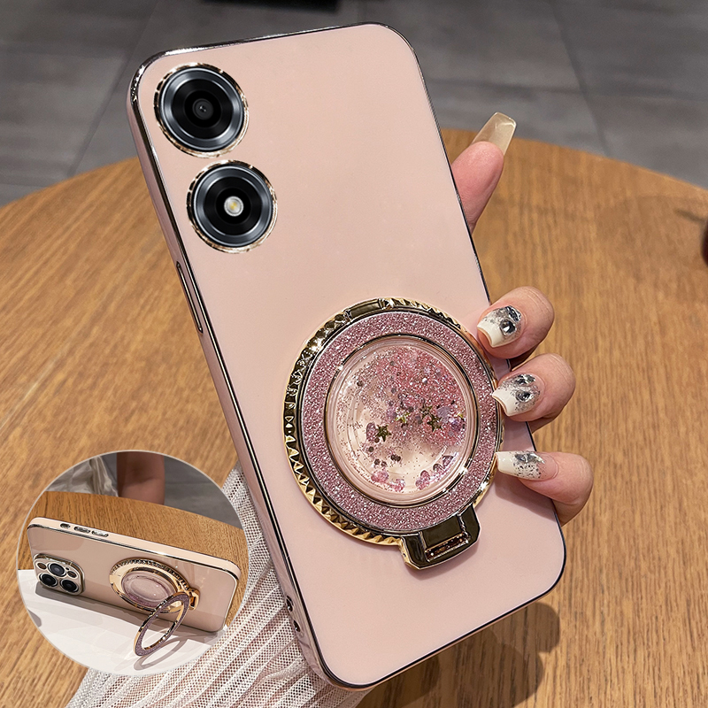 适用荣耀Play9C带流沙支架保护套