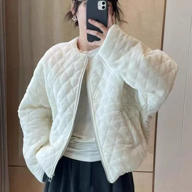 2025年新款菱形格棒球服短外套